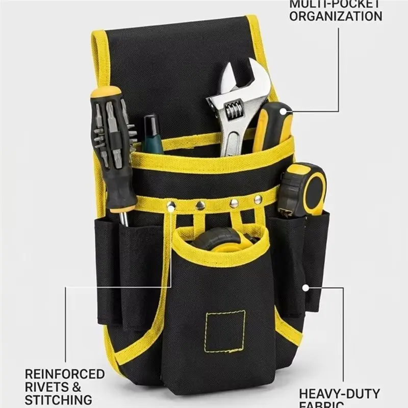 SHGO-Adjustable Multi-Pocket Tool Belt, Multifunctional Waist Tool Storage Bag For Electrician Carpenter