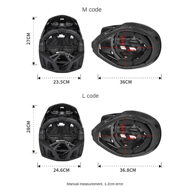 Cycling Helmet MTB Full Face Mountain Bike Helmet For Men DH BMX Motorcycle Off-Road Adult Bicycle Racing Accessories Safety Cap