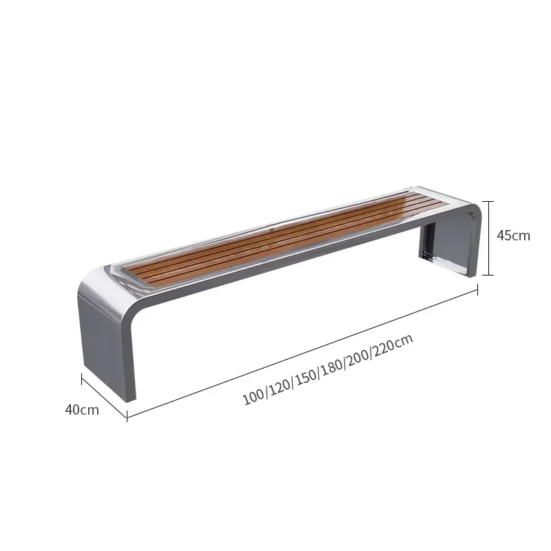 for Heavy Outdoor Stainless Steel Bench Weatherproof Park Seating for Garden Courtyard Street Public Commercial