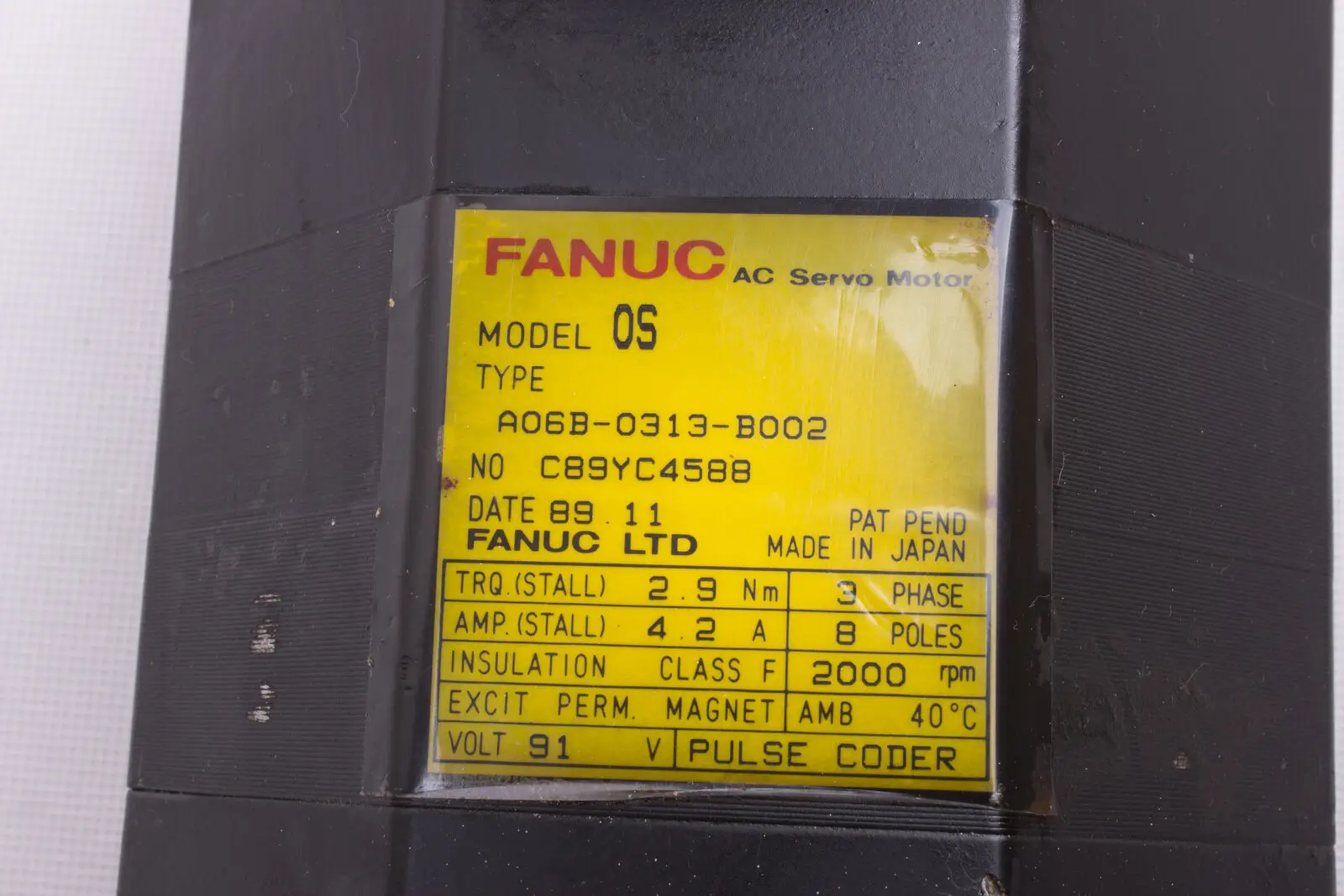 A06B-0313-B002 Fanuc Servo Motor Tested Ok A06B 0313 B002