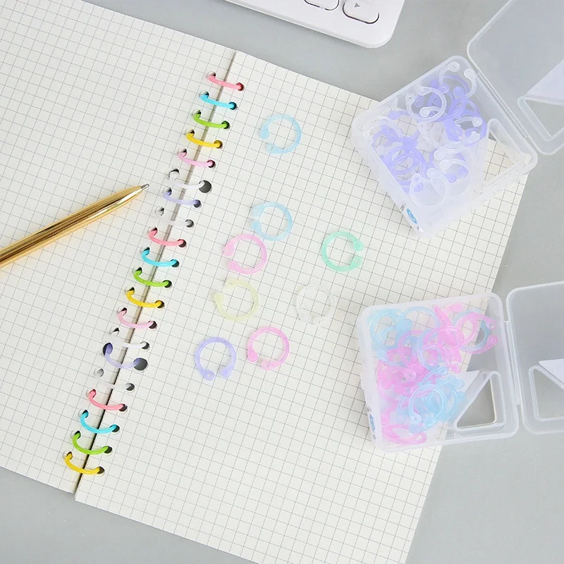 30/16/8Pcs Book Rings Box Loose-leaf Book Bag Creative Storage Ring Binding DIY Tool for Loose-Leaf Notebook Coil Book S L XL