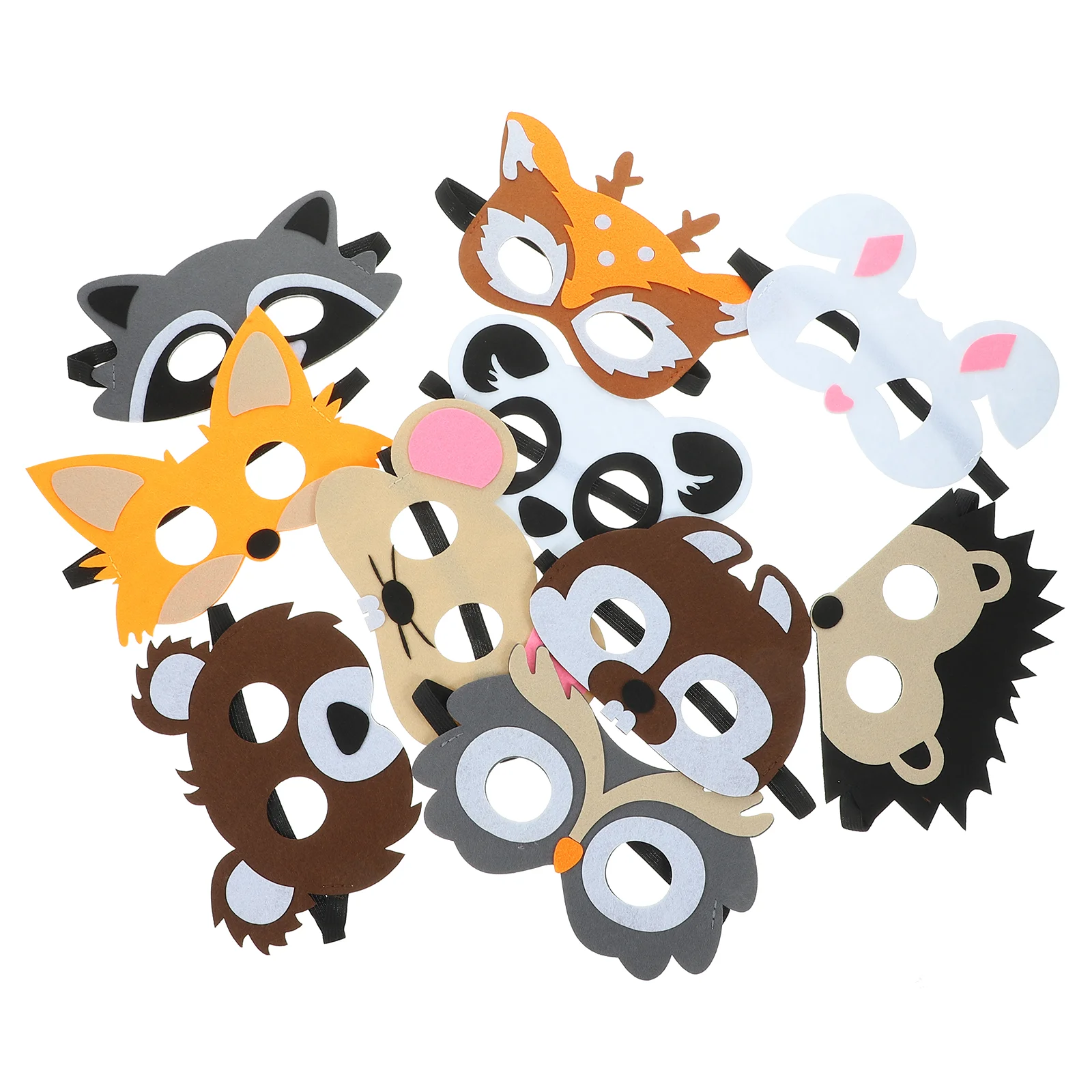 

10 Pcs Mask Felt Cartoon Halloween Cake Decorations Kids Toys Animal Face Masks for Baby Child