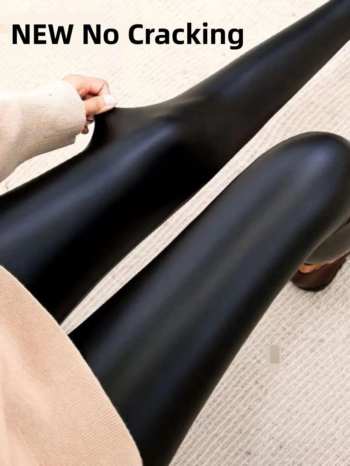 

Women's PU Leather Fitn Pants High Waist Thiened Fce Warm Slimming Tightened Autumn Winter Outerwear Bot