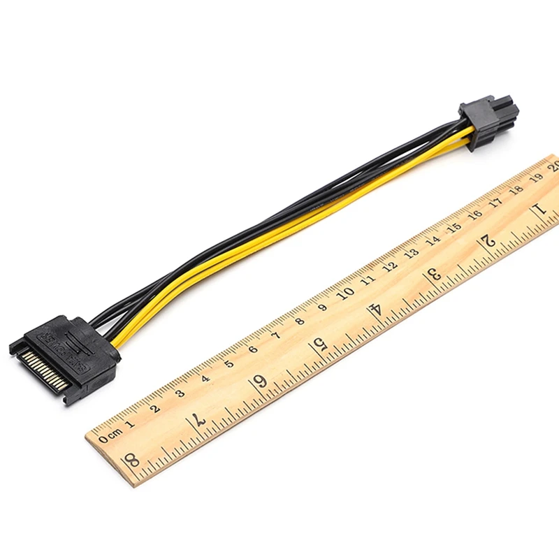 10 قطعة 15Pin SATA إلى 6Pin مهائي كابلات موصل 6P PCI-E اكسبرس محول الرسومات بطاقة الفيديو محول كابل