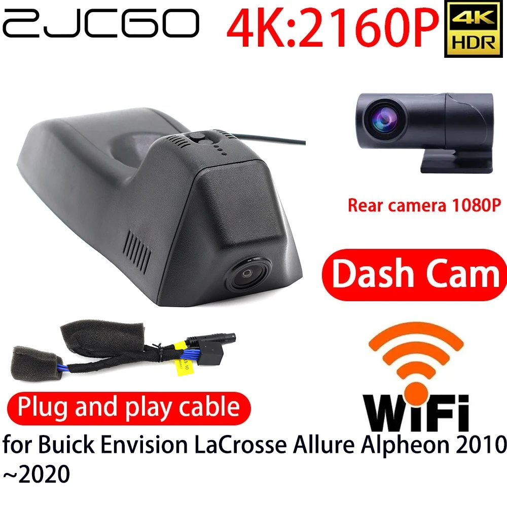 

ZJCGO 4K DVR Dash Cam Wifi Front Rear Camera 24h Monitor for Buick Envision LaCrosse Allure Alpheon 2010~2020