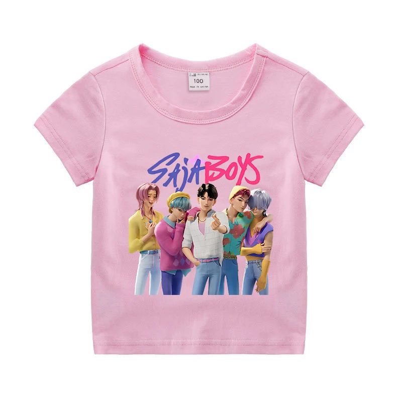KPop شيطان الصيادين فتاة القطن تي شيرت الاطفال قصيرة الأكمام بلايز الأطفال الكرتون لطيف المحملة الصيف ملابس كاجوال هدية عيد ميلاد 2025 #3
