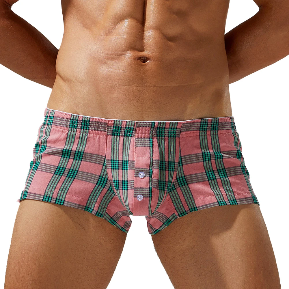 Nuevos calzoncillos Boxer Arro a cuadros de tiro bajo para hombre, pantalones cortos clásicos, bragas, ropa interior, calzoncillos a rayas, calzoncillos tipo bóxer para hombre