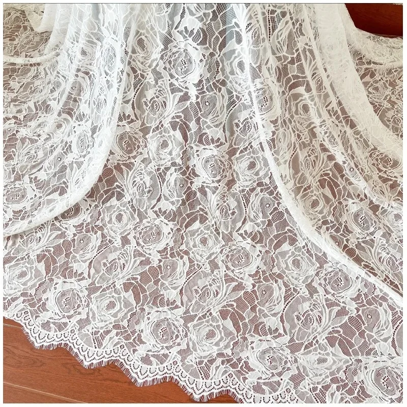 New Rose Three Dimensional Embossed Tulle Lace Perfect For Wedding Gowns Clothes And Curtains Must Have In Clothing Accessories