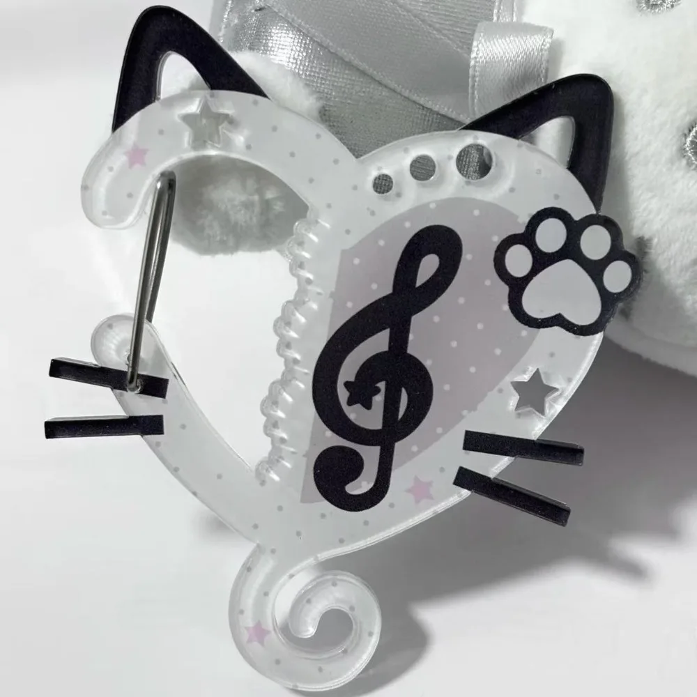 New Musical Note Carabiner Hollow Multipurpose Card Holder Keychain Gift Acrylic Keyring Hook