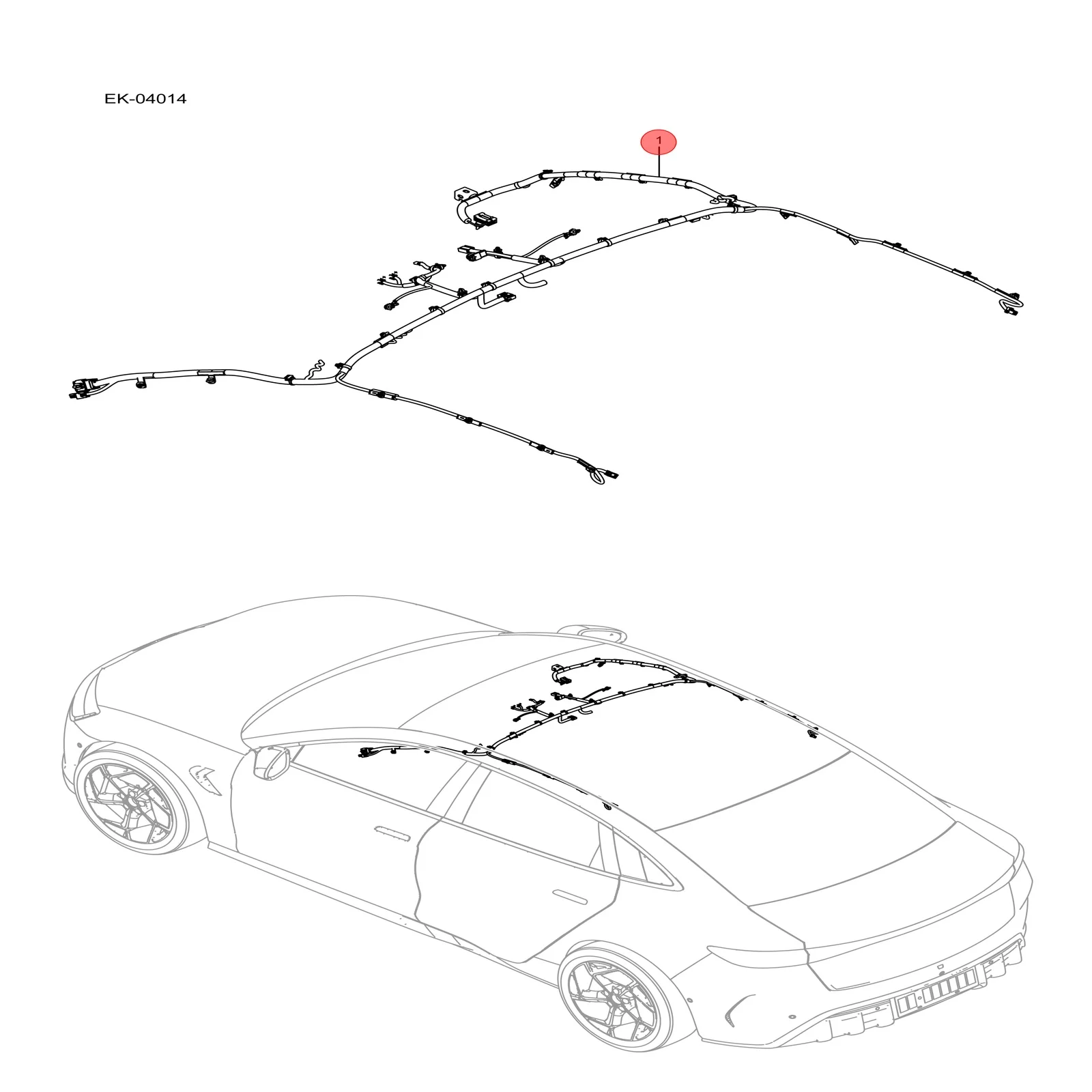 For BYD SEAL Roofline Harness EKEAT-4002800A