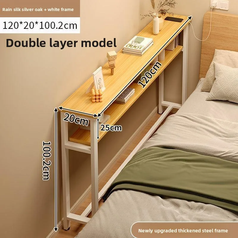 Storage Rack Bedside Table Stand With Reinforced Crossbeam Heavy Duty Steel Frame Open Display Shelf For Small Space Apartment