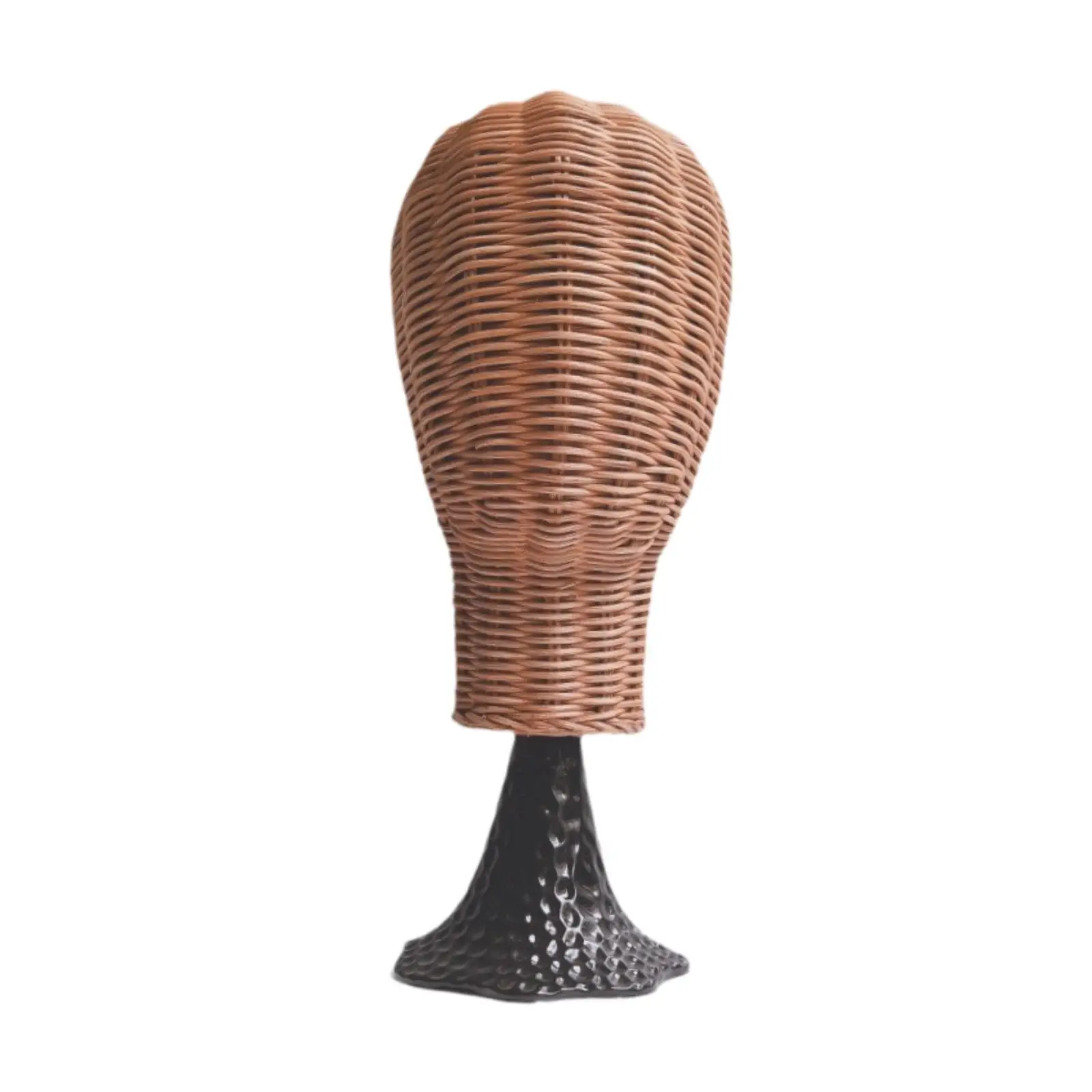 Rattan Mannequin Head Wigs Stand Lightweight Handmade Hat Rack Manikin Head Model for Hair Salon Shopping Mall Home Caps