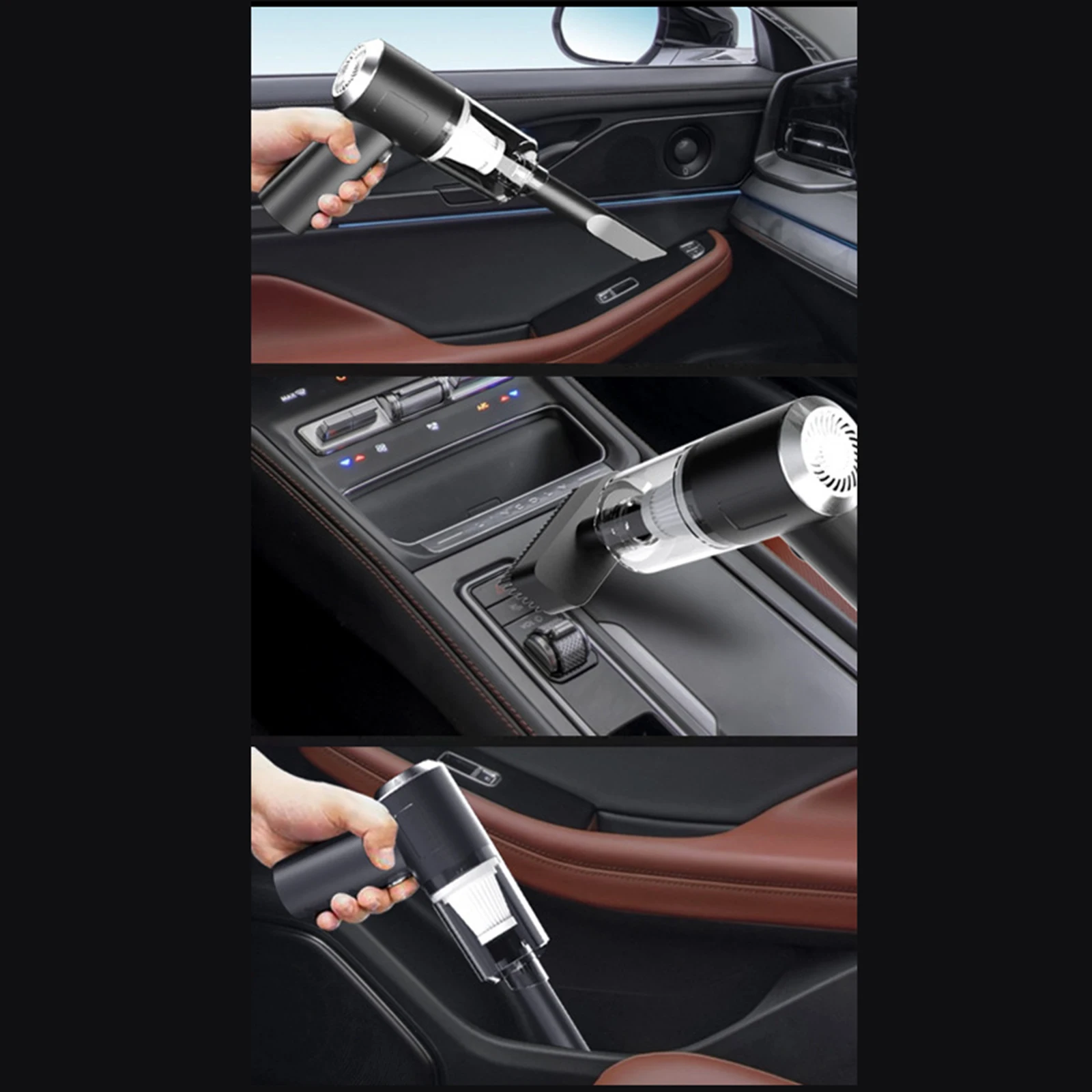 เครื่องดูดฝุ่นในรถยนต์120W แบบพกพาเครื่องดูดฝุ่นในรถยนต์อุปกรณ์เสริมรถยนต์ด้วย USB อุปกรณ์ล้างรถสำหรับสำนักงานห้องนอนการเดินทางภายในรถยนต์ห้องครัว