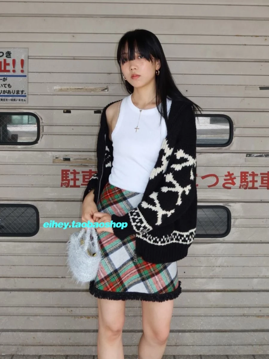 England Classic Plaid Patchwork A Line Skirt Women Preppy Design High School Christmas Furry Spring Mini Skirts