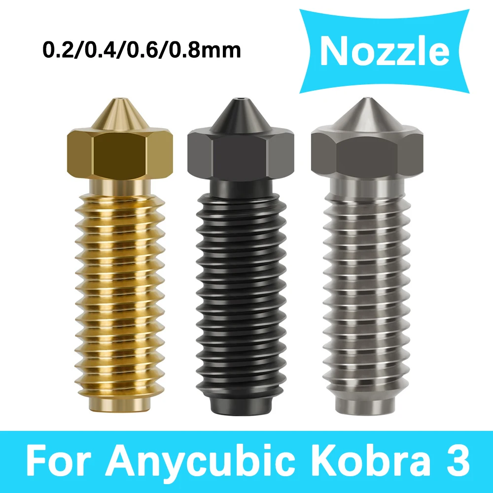 

Nozzles For For Anycubic Kobra 3 Hotend Brass Copper Hardened Steel Nozzle For Anycubic Kobra 3 Combo 3D Printer Parts