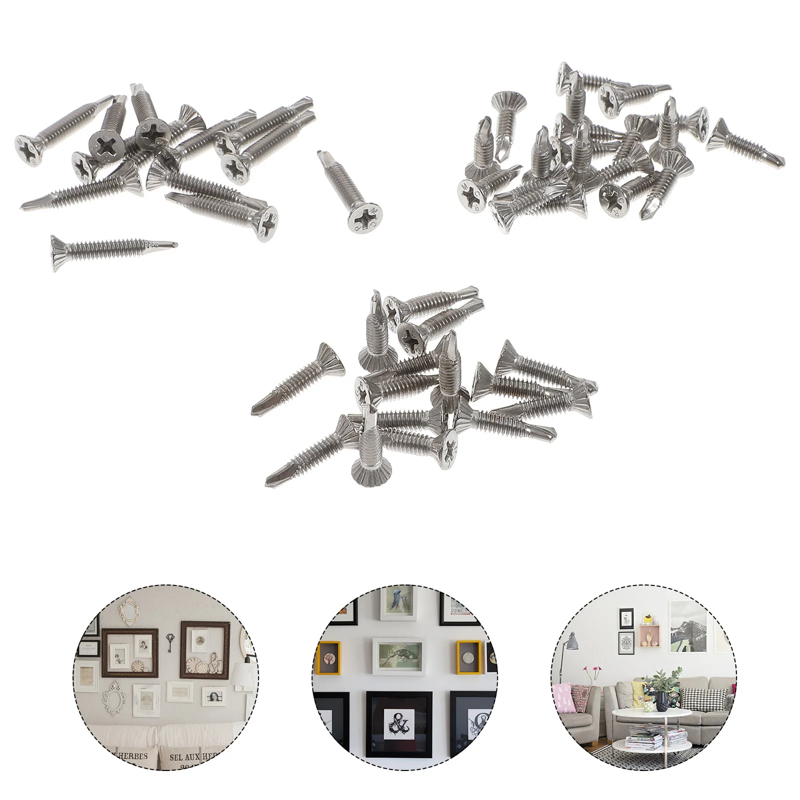 

1 set Self Tapping Screw Countersunk End Drilling Flat Head Stainless Steel -Slip Screws For Wood Metal Plastic Diy
