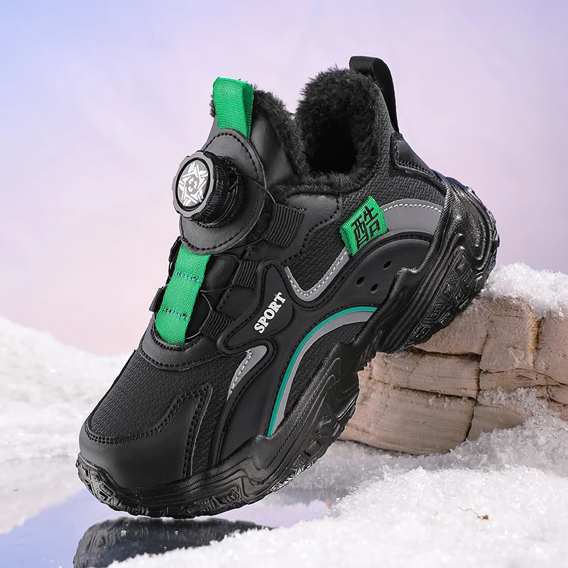 

Winter Children Casual Shoes Boy Sneaker Plush Warm Cotton Shoes for Kids Comfortable Casual School Sports Boy Snow Shoes