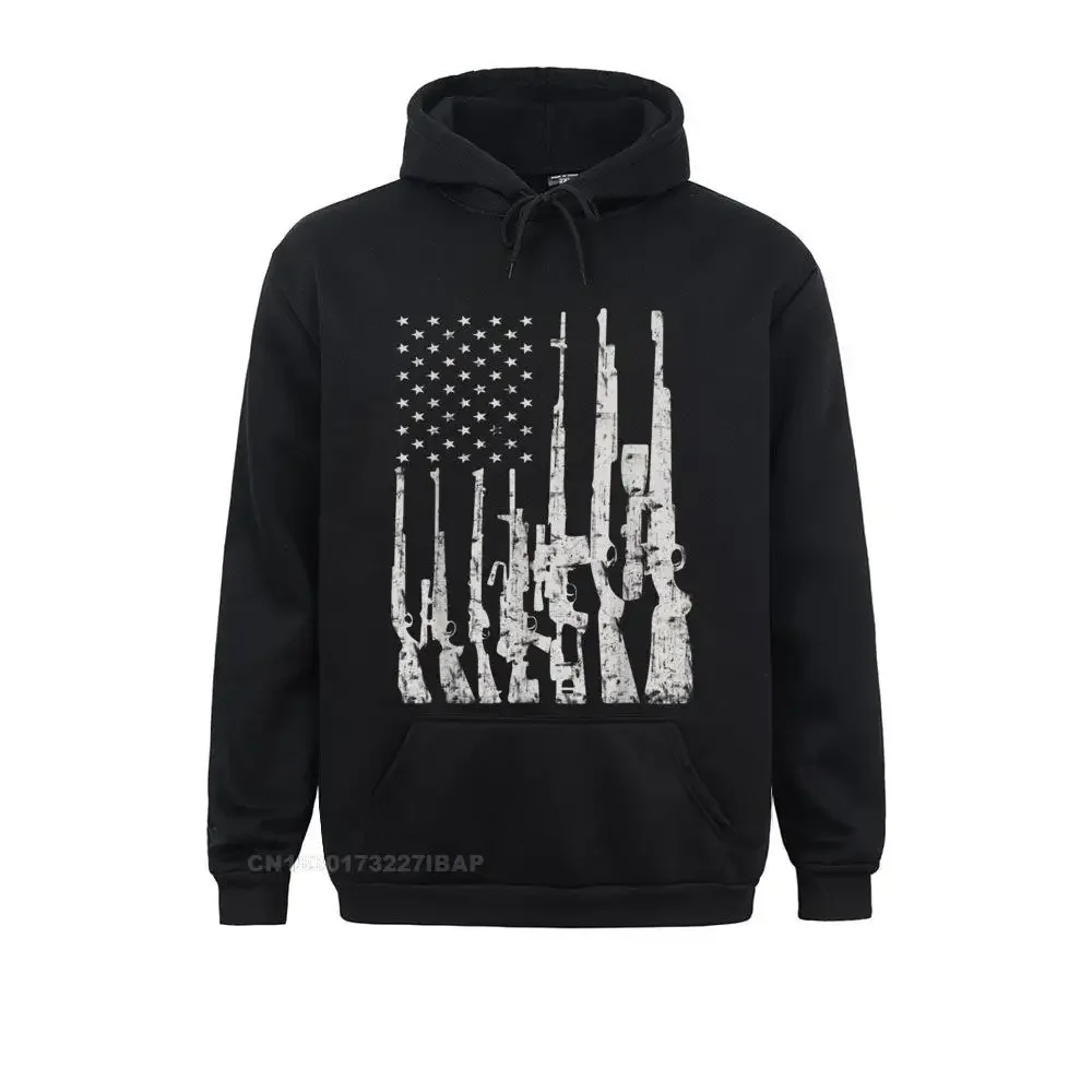 

Big American Flag With Machine Guns Hoodie Gun Flag Shirt Camisa Hoodies Autumn Men's Sweatshirts Hip Hop Hoods New Arrival