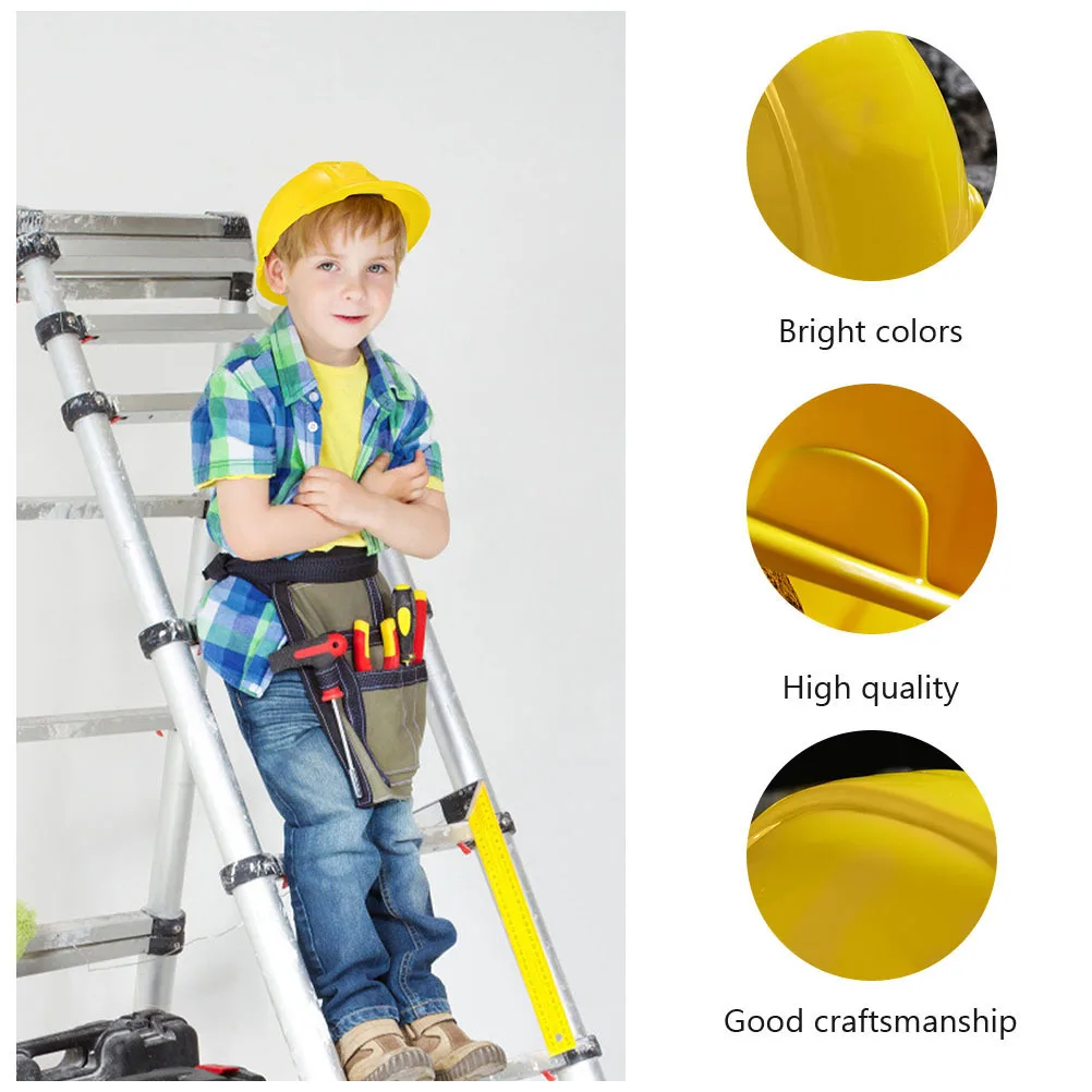 6Pcs Kids Construction Hard Hats Engineering Role Play Safety for Children Bright Building Dress Up Party Supplies