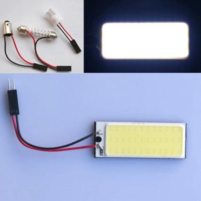 10pcs/Lot Car Vehicle LED 36 SMD COB Chip 36LED 12V DC Panel Lamps With T10 + Festoon Adapters Indicator Light