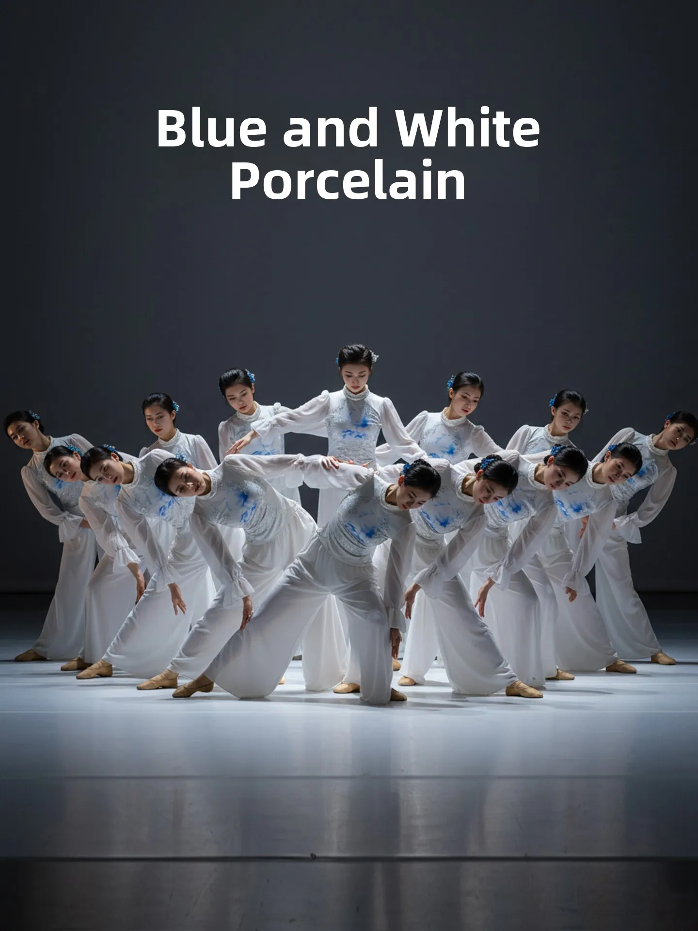 

White Porcelain Blue Dance Costume Women's Classical Dance Performance Outfit Children's Adult's Traditional Sle