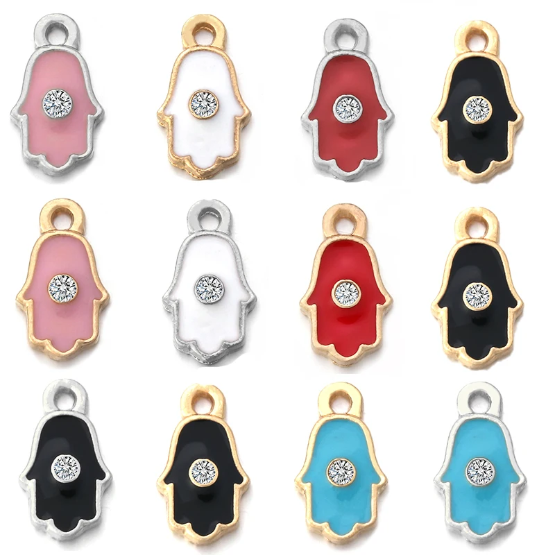 10 шт 12,5x7 мм сплав падение масло односторонние пальмовые Подвески Аксессуары для женщин Подвески для изготовления ювелирных изделий DIY ожерелье браслет