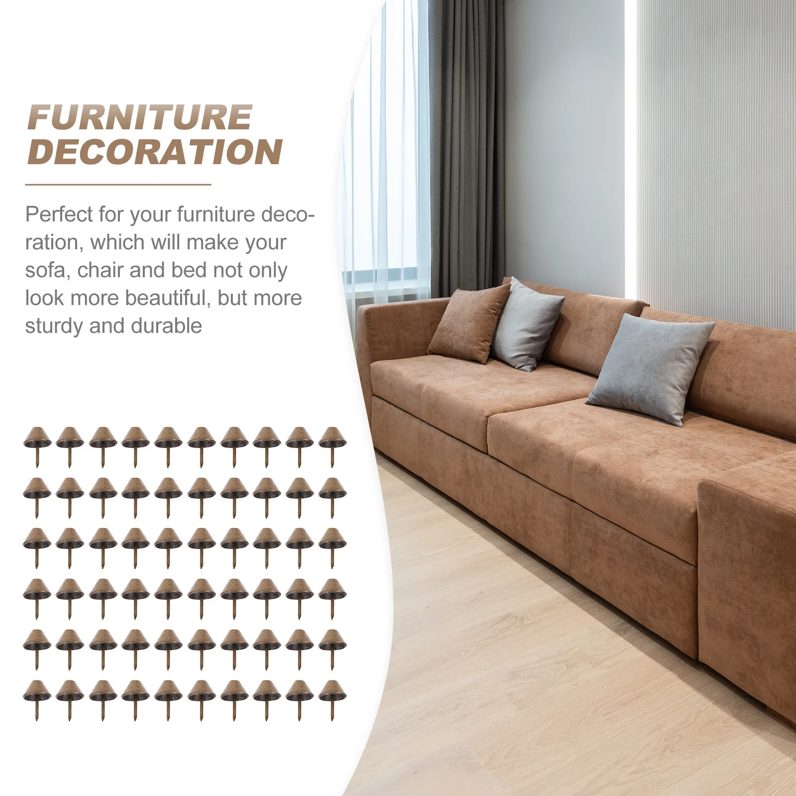 

100pcs Upholstery Vintage Bronze Furniture Nails Decorative Pins For Sofa Bed Chair Diy Craft Furniture Nails Projects