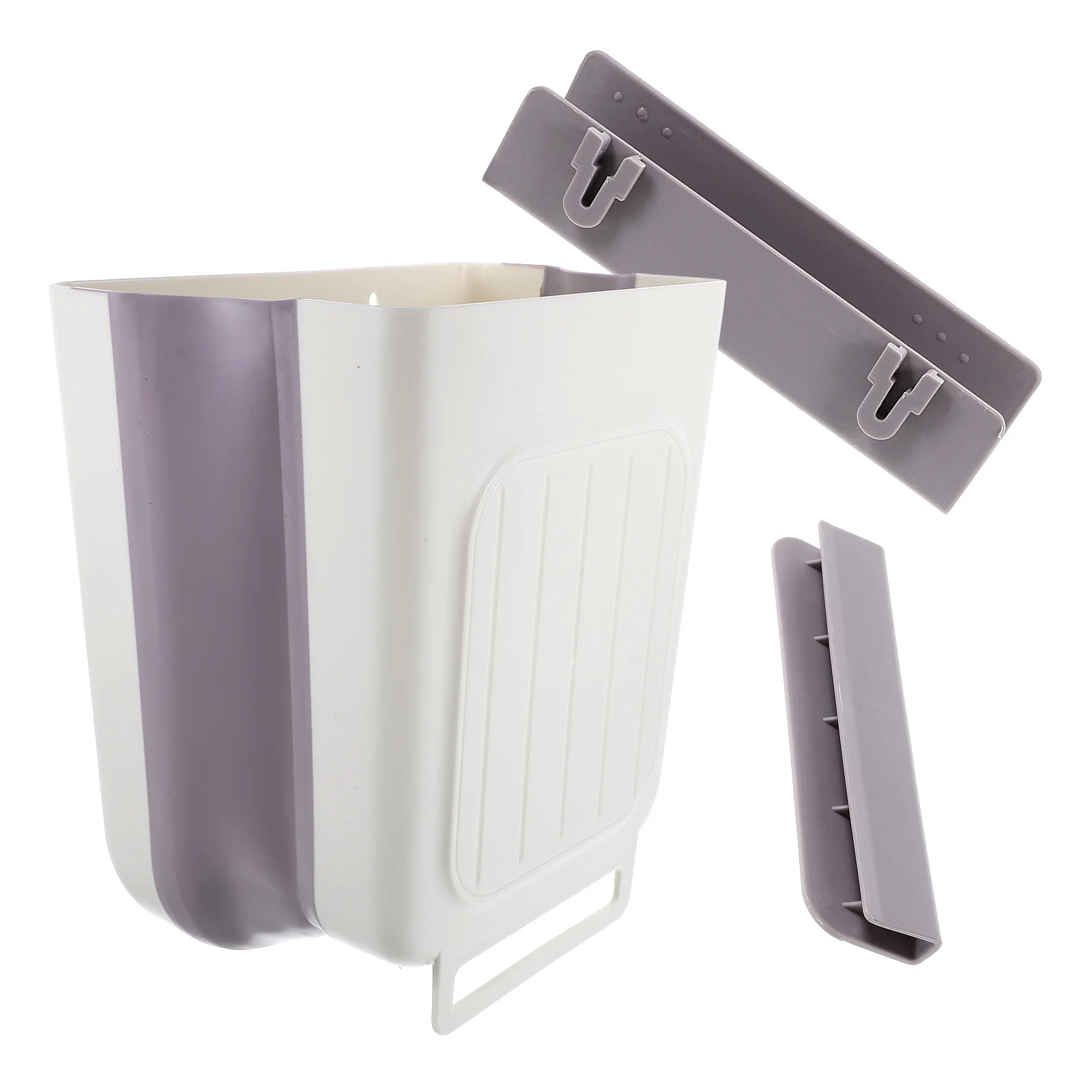 

Plastic Folding Hanging Kitchen Trash Can Garbage Bin Fold Back Design Space Saving Waste Storage Holder Garbage Bin