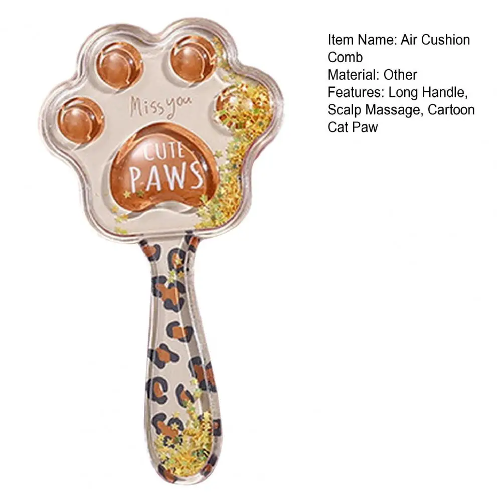 15.8cm Cartoon Cat Paw cuscino d'aria massaggio pettine manico antistatico massaggio del cuoio capelluto spazzola per capelli bambini ragazze parrucchiere massaggio pettine