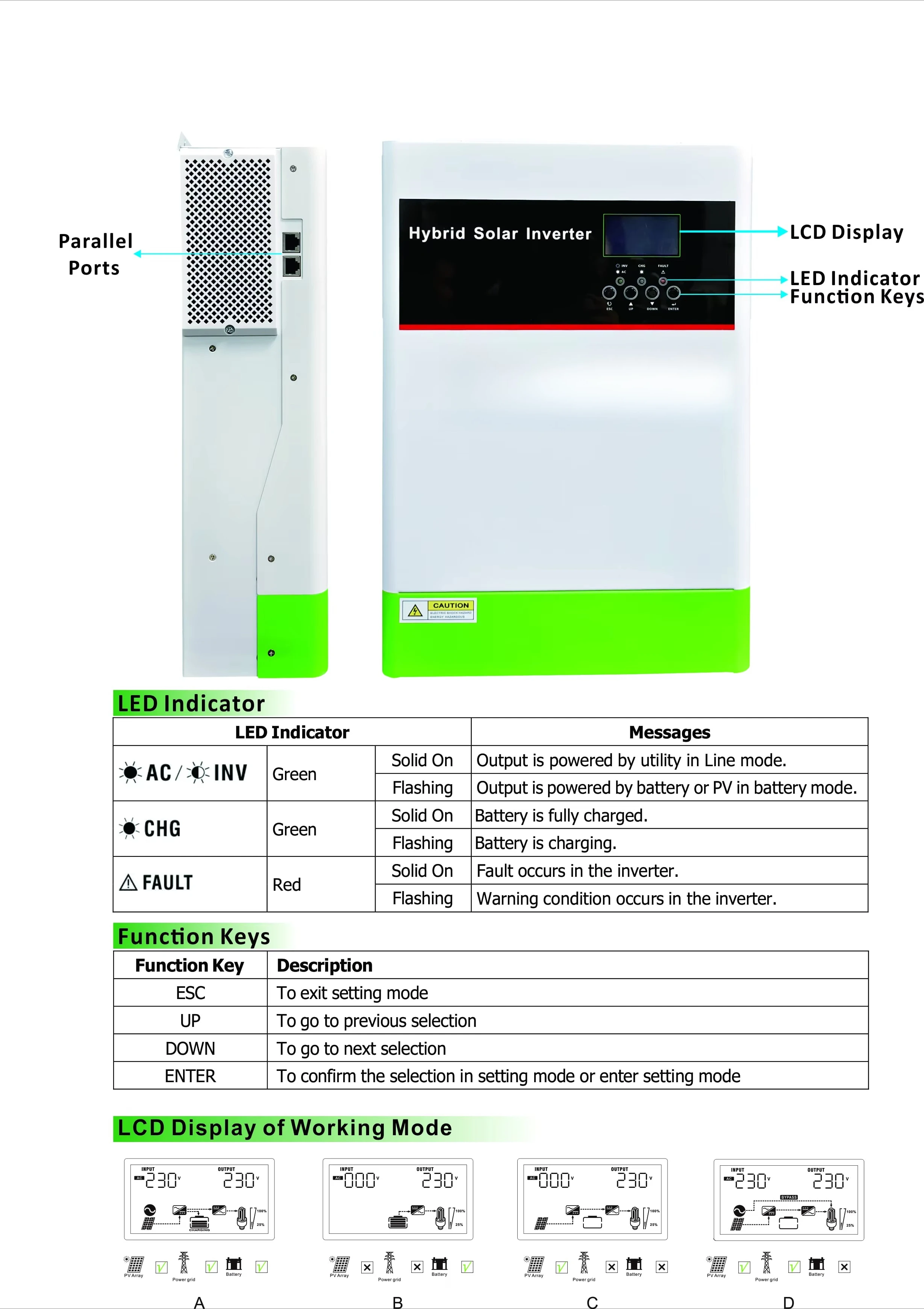 Power Micro Pure Sine Wave 4Kw Solar Inverter 12V 220V Dye Inversor Solar Hybrid Inverter Hybrid Solar Inverter Converter Oem