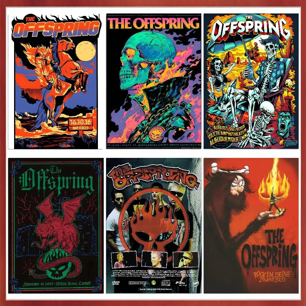 Band T-The OffspringS Canvas Poster Waterproof Wall Art Sticker For Bar Living Room Vintage Decor High Quality Print