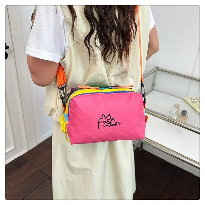 

Colorful Multi-Zipper Crossbody Bag, Casual Lightweight Daily Shoulder Bag for Women, Suitable for Shopping, Walking, Short