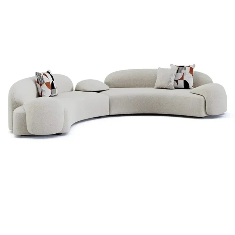 Designer Italian minimalist modern minimalist curved large square multi-person apartment corner straight row fabric sofa