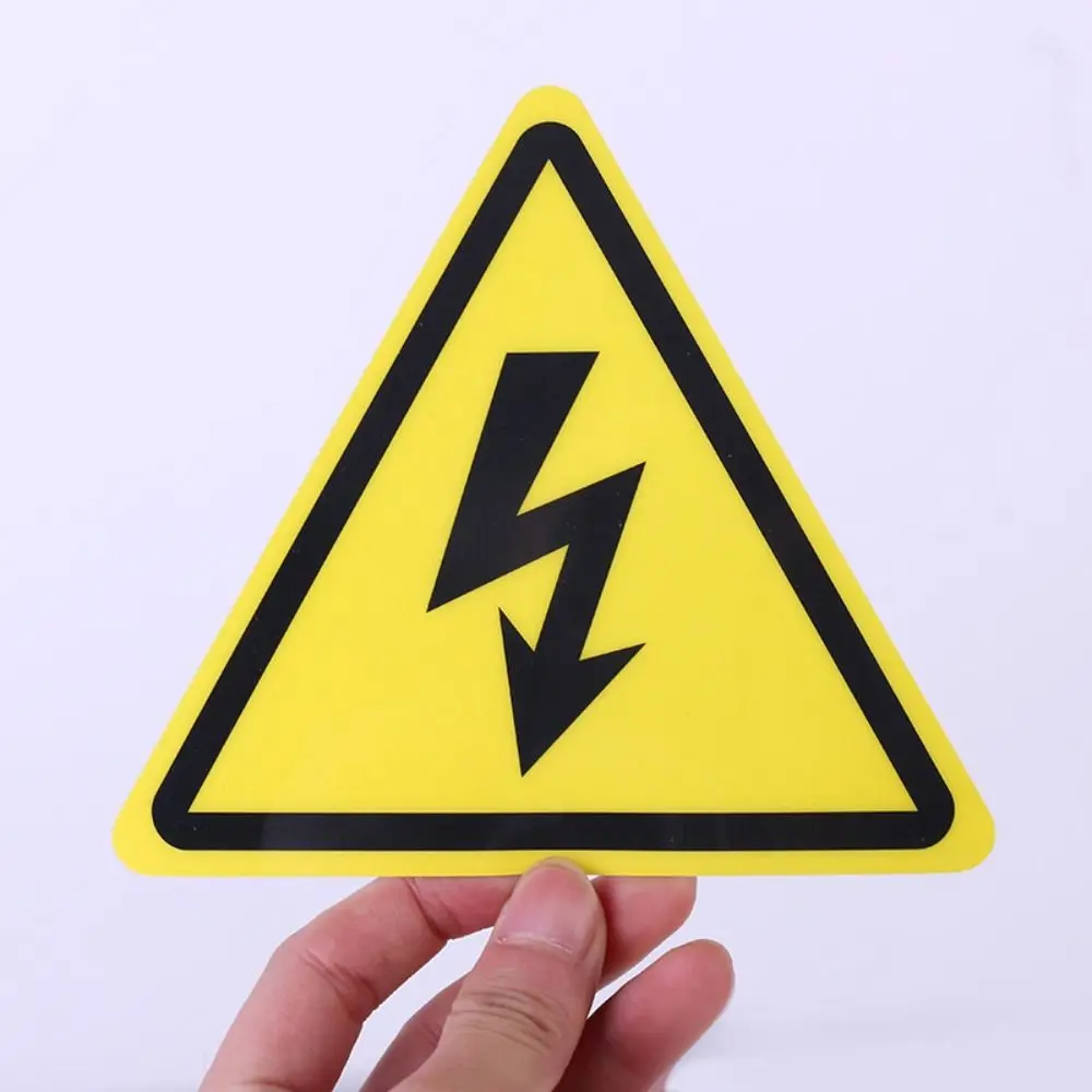 5pcs New Yellow Warning Sticker 3.6/5/8/10/15cm Accessories Electrical Shock Hazard Danger Notice Danger Forelectric Box