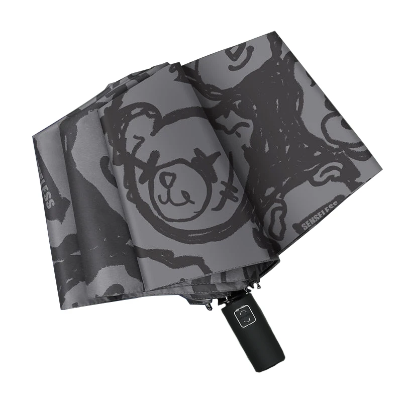 Bear Fully-automatic Umbrella Rain And Sun Women Windproof Sunshade Uv Male Man Folding Umbrella Gifts Parasol Umbrellas