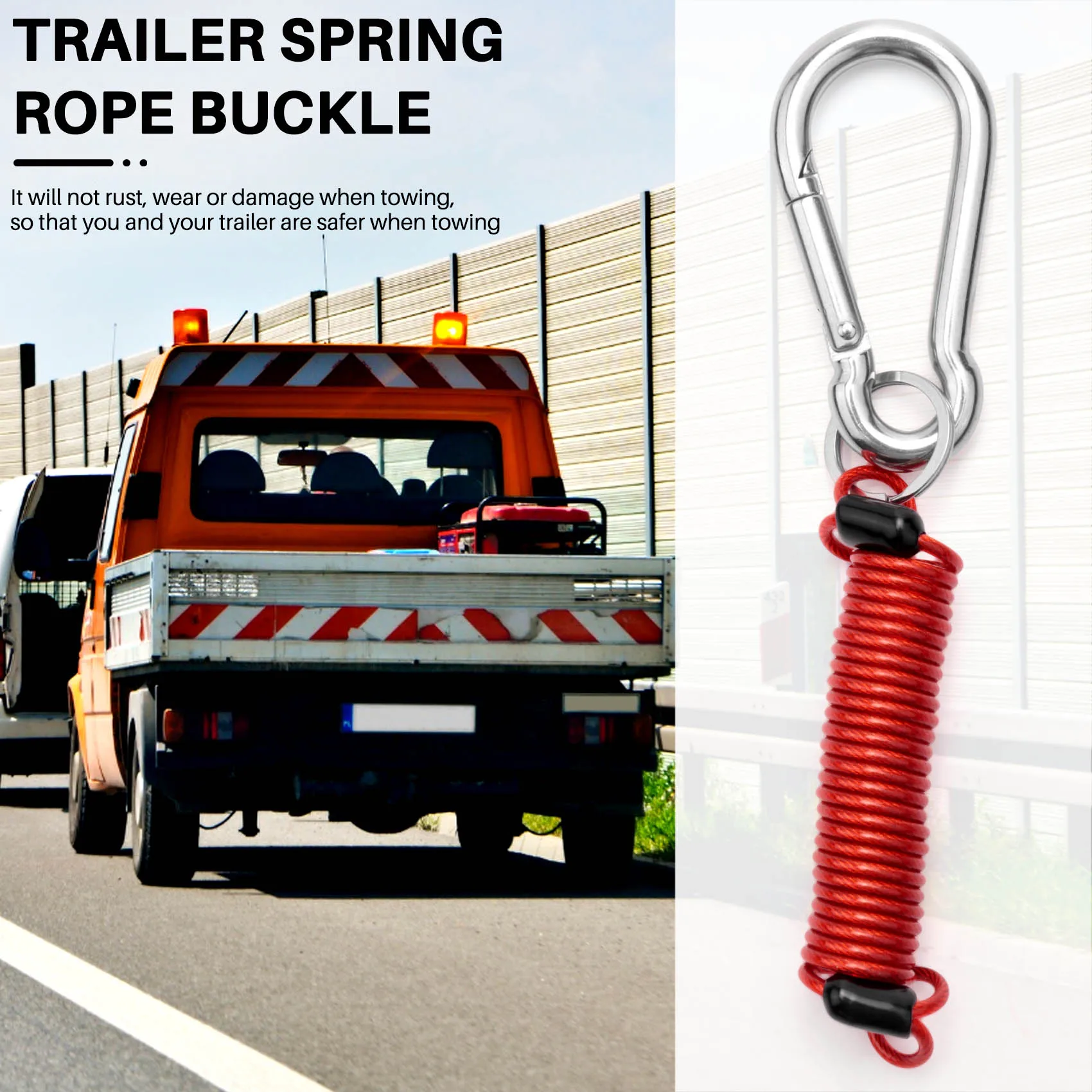 Structure de sécurité de la ULà ressort de la remorque, fermeture éclair, câble d'installation de 4 pieds, 80-01-2140 (rouge)