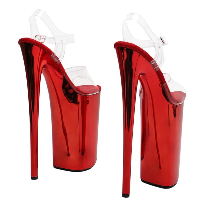 Leecabe  26CM/10inches  Clear PVC Upper  open toe exotic stripper  heel  High Heel platform  sandals Pole Dance shoes