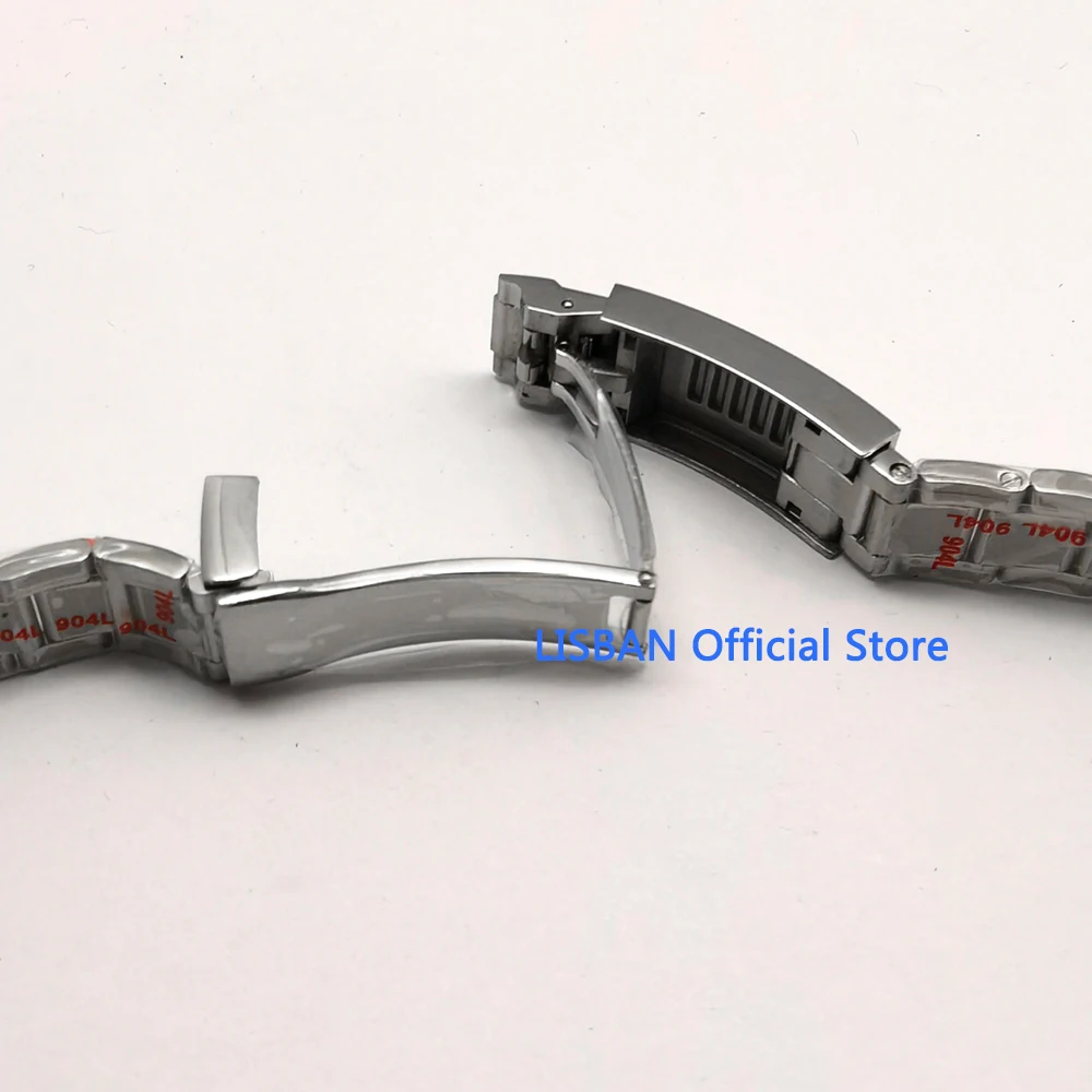 20mm 904L stainless steel bracelet watch band folding buckle fit 36mm 39mm 40mm case strap