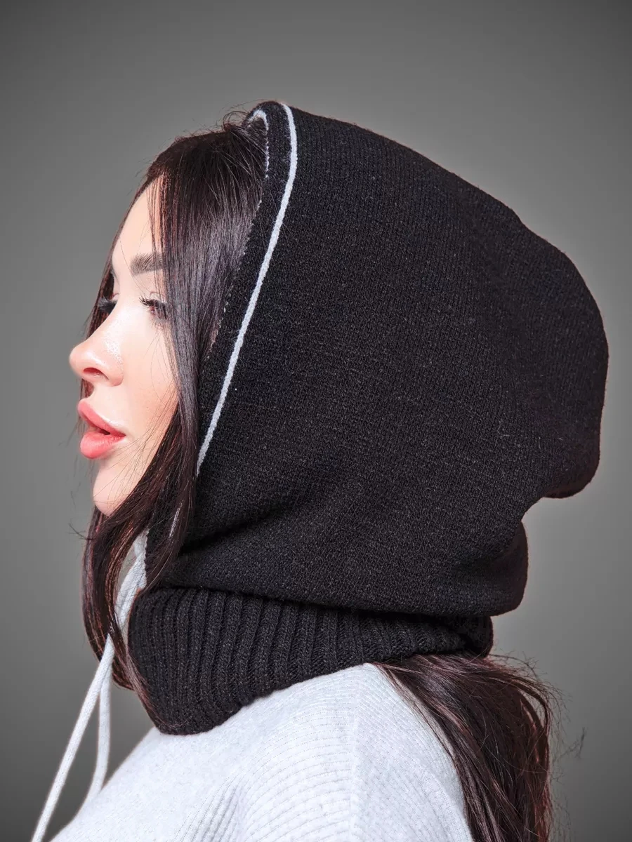 Women\'s Winter And Fall Fashion Hooded Hat Warm Bonnet Removable Knitted Hood Spring Autumn Hat