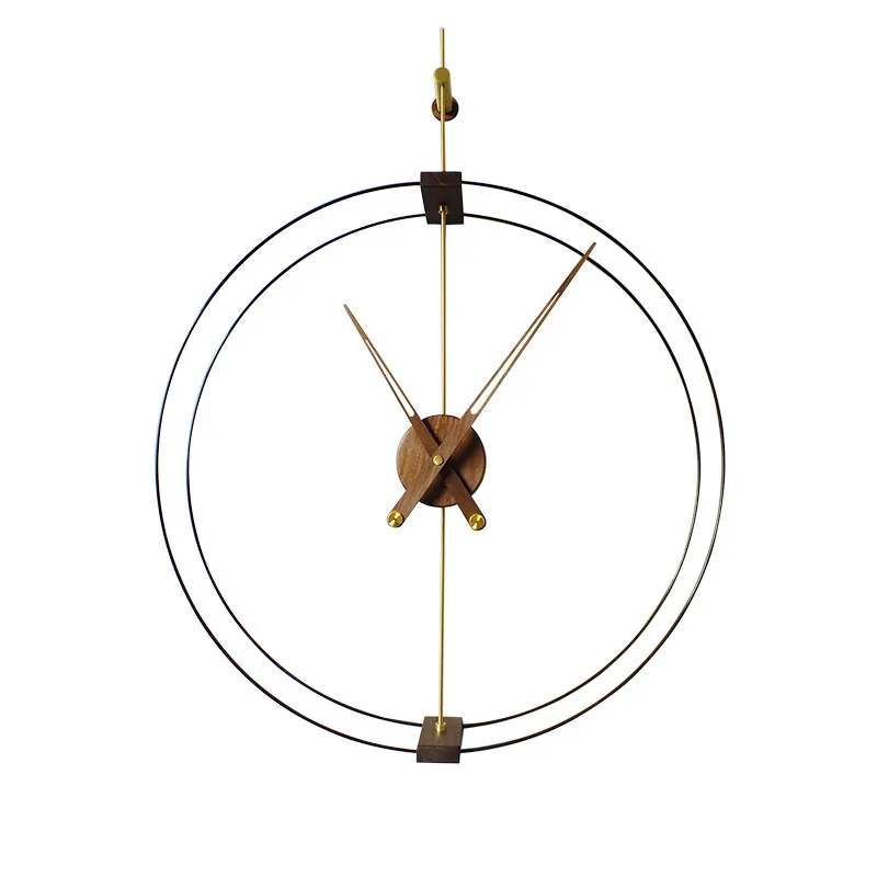 

Scandinavian, modern, minimalist, creative, Spanish, wall clock, hotel, living room, black walnut