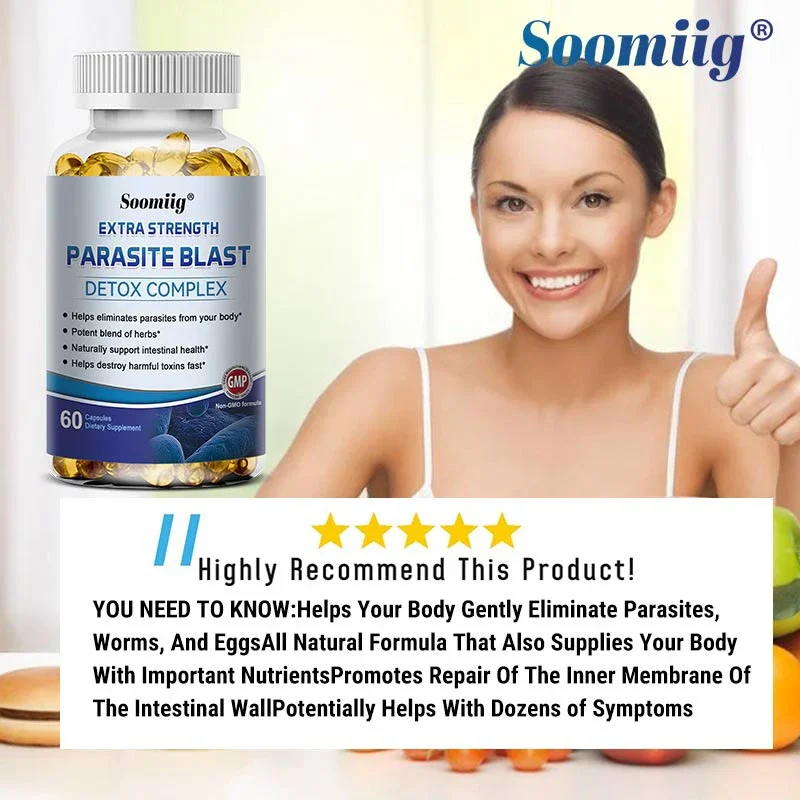 Strong Parasite Blast Complex Capsules Detoxify & Support Intestinal Health, Eliminate Internal Parasites, Protect Immune Health