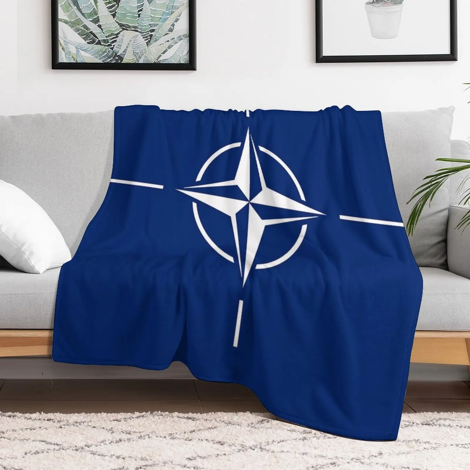 NATO Flag Stickers, Gifts and Products Throw Blanket Outdoor Soft Blanket for Picnic Beach Camping - view 2