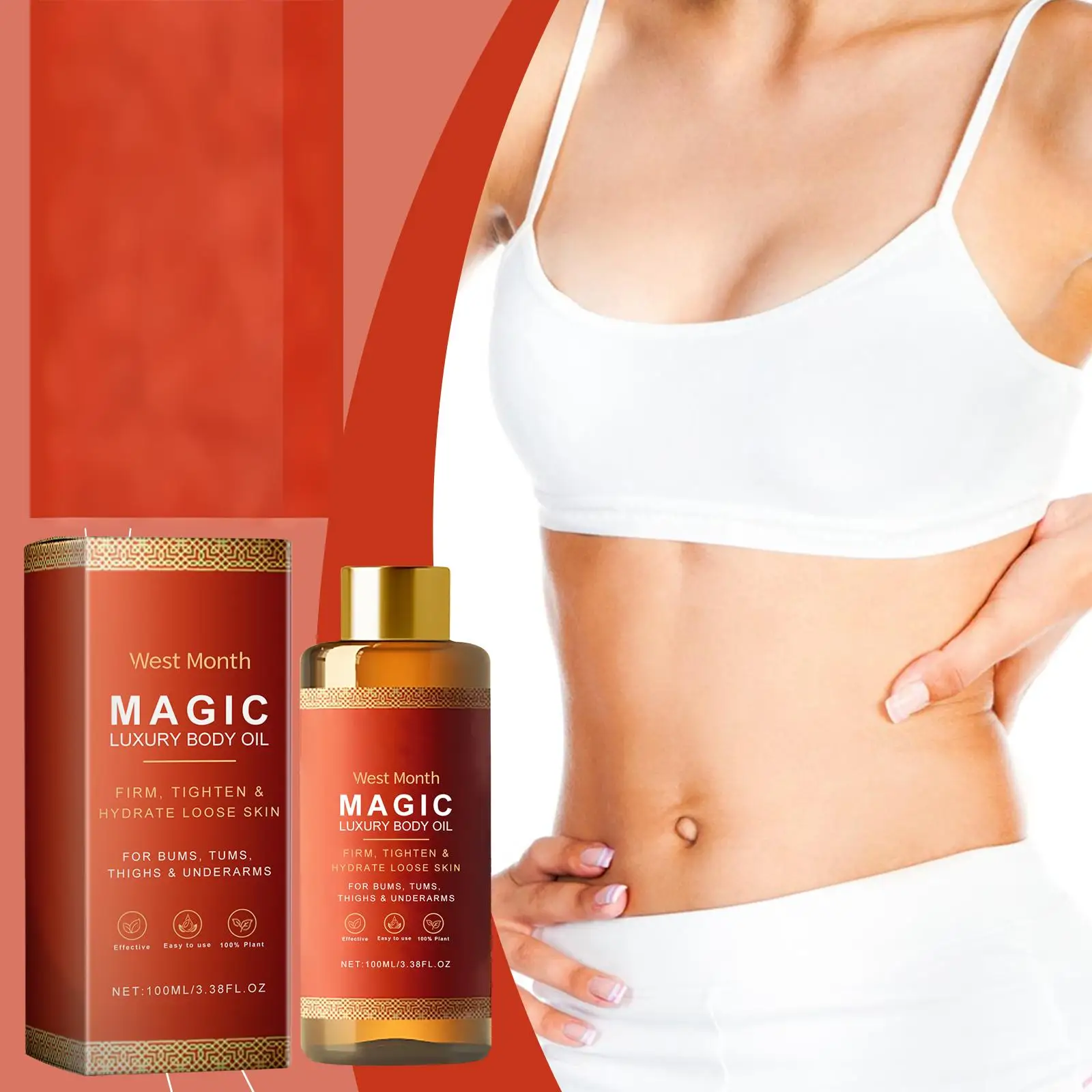Mês oeste magia luxo óleo corporal hidratante pele endurecimento quadril braço perna apertar barreira da pele reparação cuidados relaxar óleo de massagem corporal