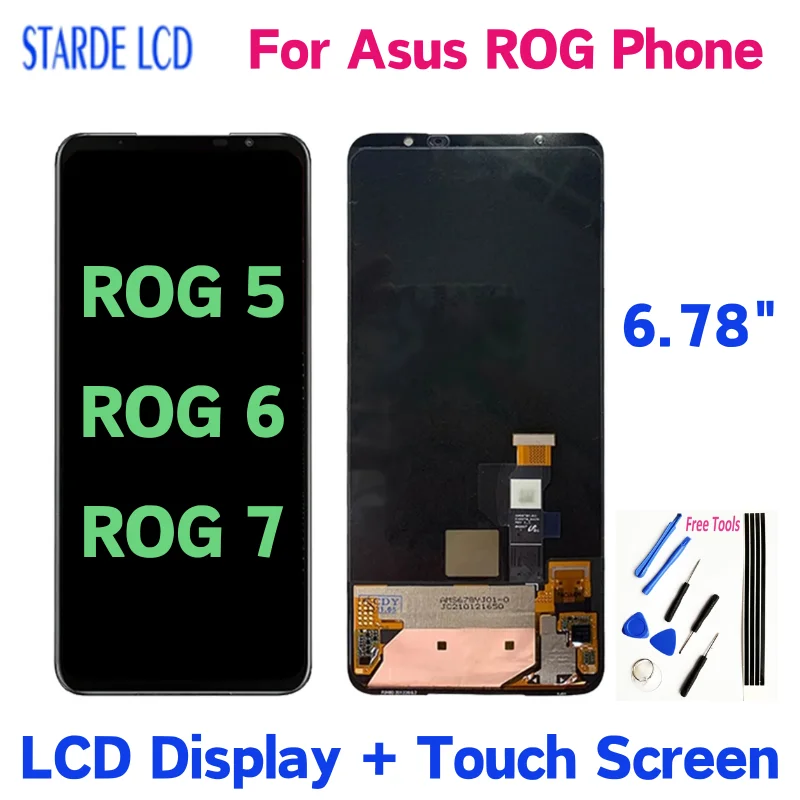 

6.78 inch For ASUS ROG Phone 5 LCD Display Touch Screen Digitizer Assembly For Asus Rog 6 Rog 7 ROG phone 7 LCD Replacement