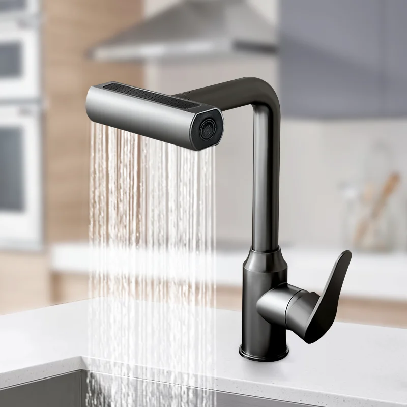 

High Quality Faucet 360 Rotary Kitchen Waterfall 4 Function Mixer Kitchen Faucet