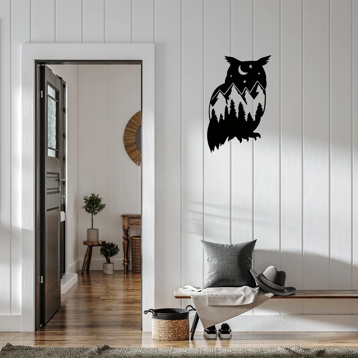 

Metal Owl Home Decor Black Owl Wall Art Decor for Farmhouse Office Livingroom Bathroom Bedroom Indoor Outdoor Décor Gifts Home