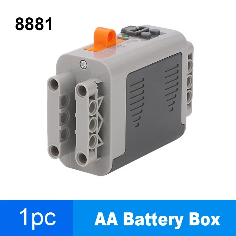 MOC wiederaufladbare AA/AAA-Batteriekasten, Multifunktions-Stromgruppe, Werkzeug, Auto, Zug, Motor, Geschwindigkeitseinstellung, Steuerung für Bausteine