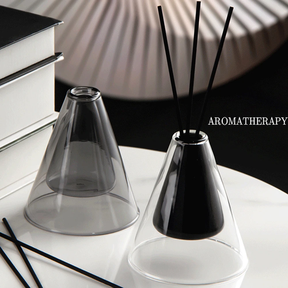 

1 шт. цветной стеклянный флакон-диффузор для ароматерапии, пустой контейнер для эфирных масел, декоративный элемент для дома