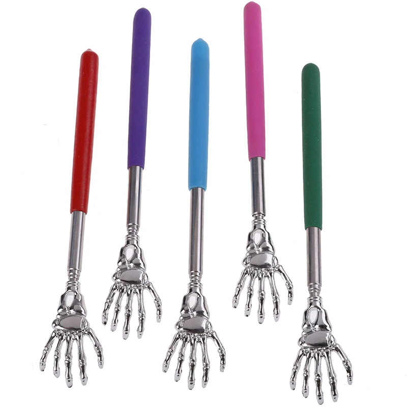 1Pc Adjustable Stainless Steel Back Scratcher with Retractable Claw for Portable and Convenient Massage and Tickle Relief Random