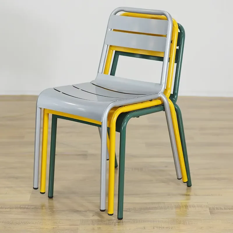 Stackable Outdoor Metal Bistro Chairs for Garden Patio Restaurant